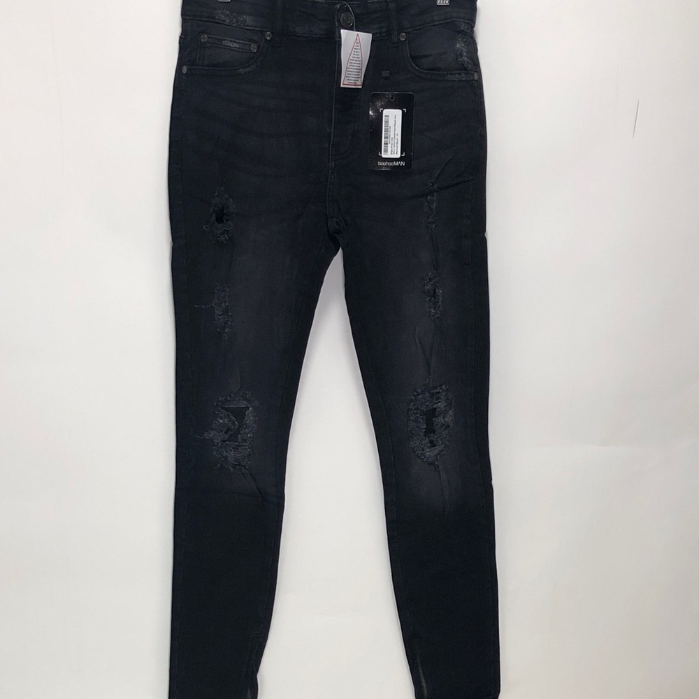 830 Skinny Stretch Exploded Knee Ripped Jean - Picture 3 of 4